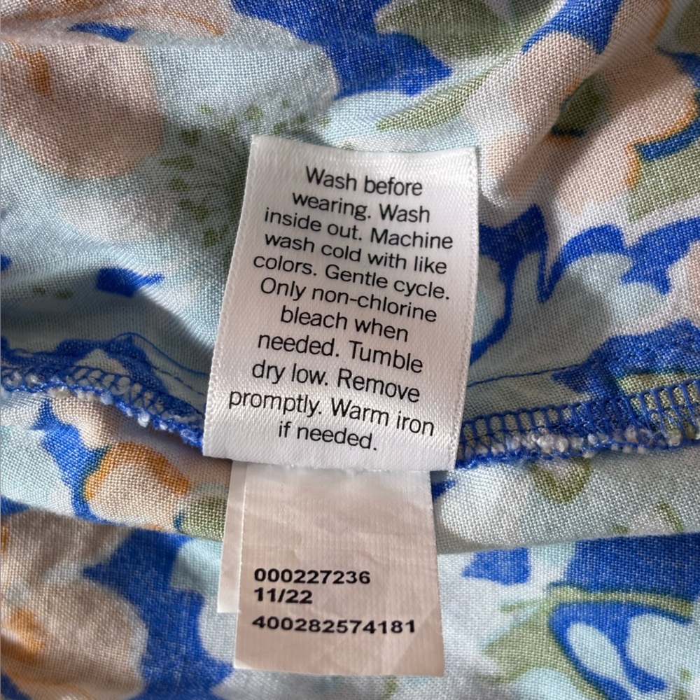 Croft & Barrow Midi Dress Cottagecore Feminine Lightweight Blue Floral Size 0X - Picture 10 of 14
